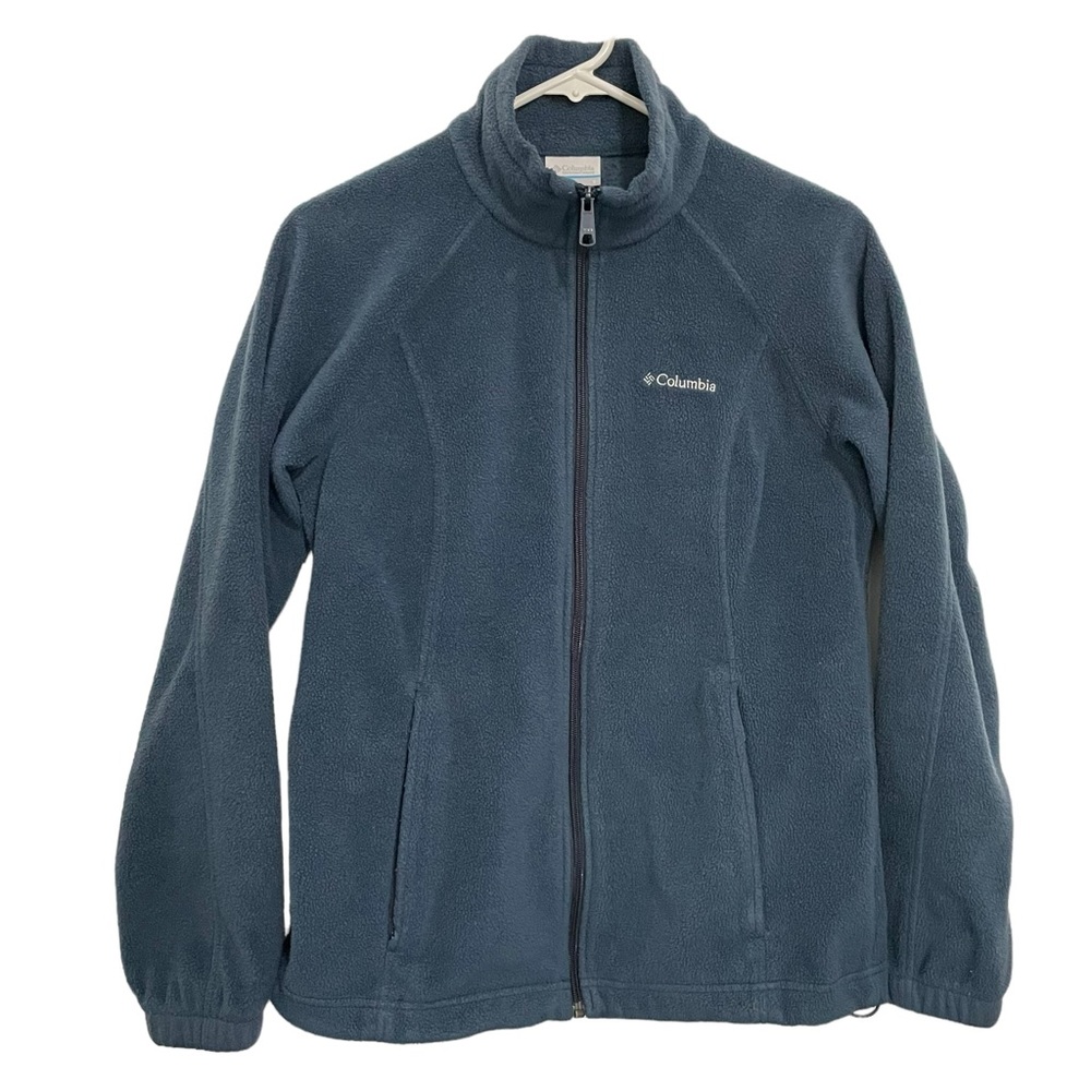 Columbia Fleece Jacket Women’s Size Small Full Zip Lightweight Blue Pockets Coat